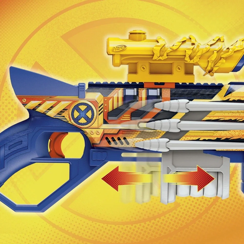 Nerf Elite Marvel X-Men '97 Wolverine Blaster Claw Pump Action Toy 12 Darts